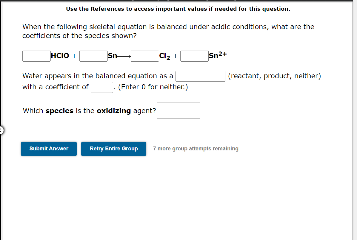Use The References To Access Important Values If Needed For This Question When The Following Skeletal Equation Is Balan 1