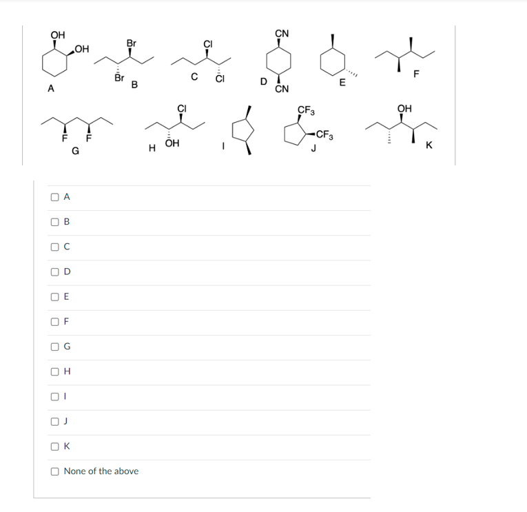 Which Of The Given Compounds Are Meso Select 5 That Apply 1