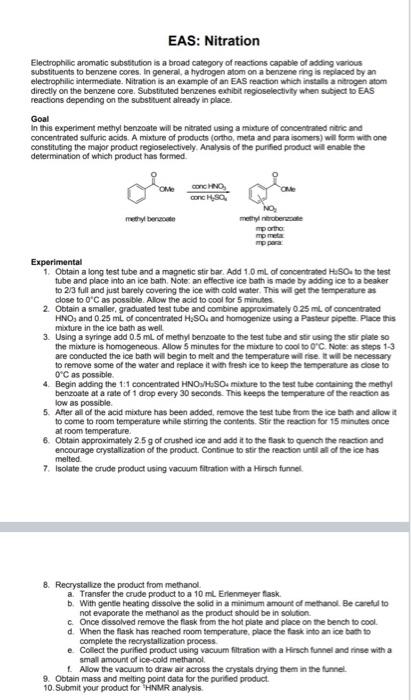Eas Nitration Electrophilic Aromatic Substitution Is A Broad Category Of Reactions Capable Of Adding Various Substituen 1