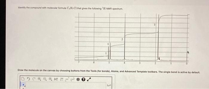 Identily The Compound Weth Moloculas Formula C4 H7 Cl That Gives The Following 2h Nmr Spectrum 1