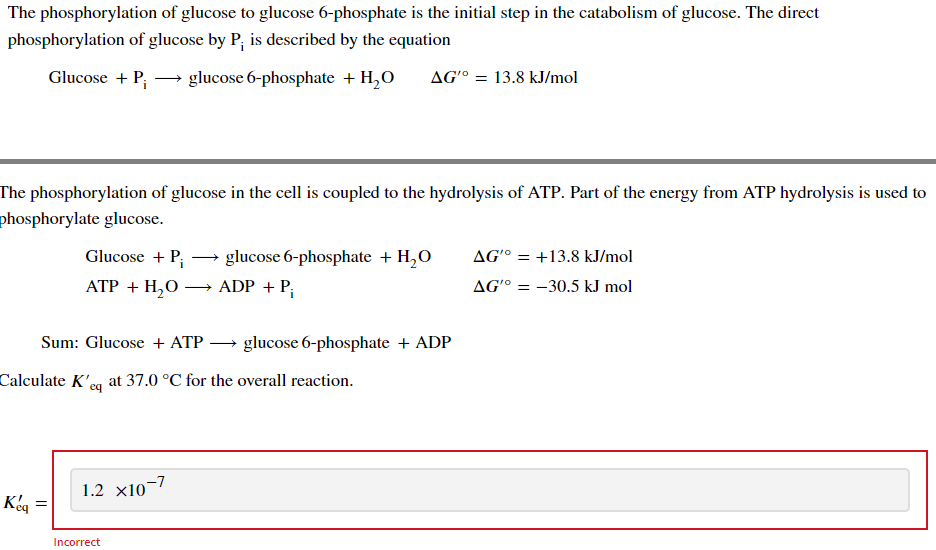 The Phosphorylation Of Glucose To Glucose 6 Phosphate Is The Initial Step In The Catabolism Of Glucose The Direct Phosp 1