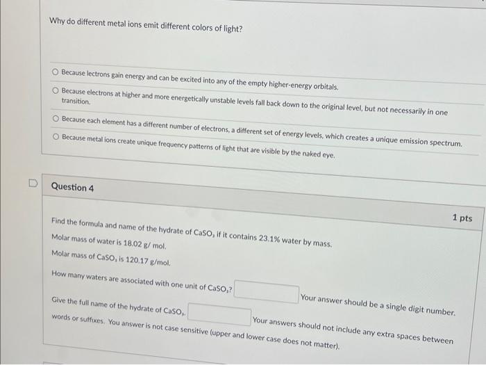 Why Do Different Metal Ions Emit Different Colors Of Light Because Lectrons Gain Energy And Can Be Excited Into Any Of 1