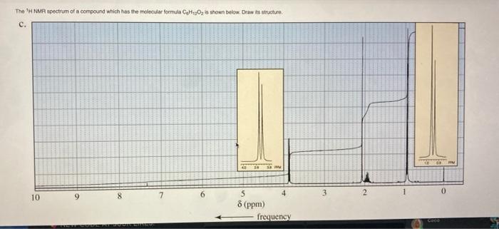 The 1h Nmr Spectrum Of A Compound Atich Has The Molocular Formula Css Ha O2 Is Shewa Below Draw As Strusture Oraw The 1