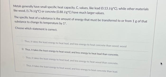 What Amount Of Heat Is Lost When 10 G Of Copper Cools From 95 C To 20 C Specific Heat For Copper 0 385 J G C What Is 2
