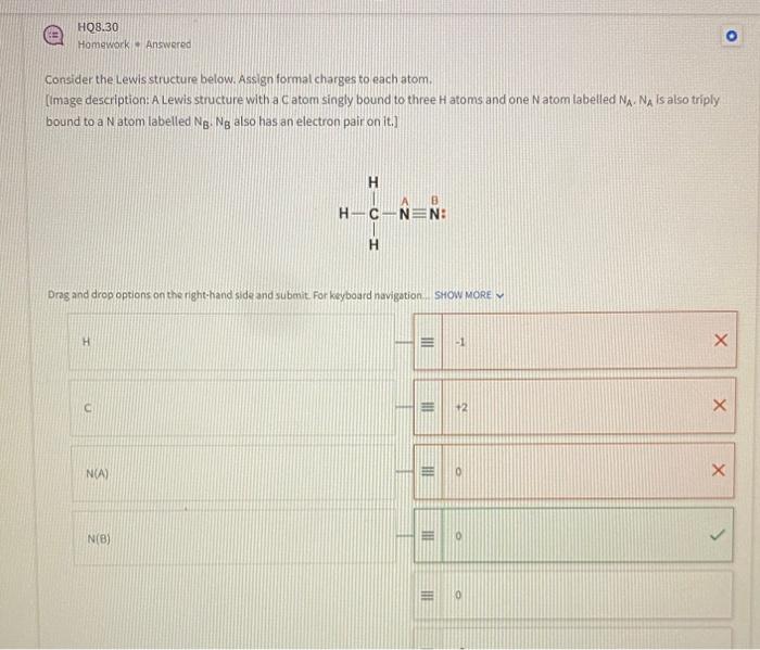 Hq8 29 Homework Answered Consider The Lewis Structure Below Assign Formal Charges To Each Atom Image Description A L 2