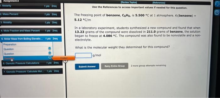 1 Molarity 1 Pts Req 2 Mass Percent 3 Molality 1 Pts 2req 4 Mole Fraction And Mass Percent 1 Pts Req 5 Molar Mass F 4