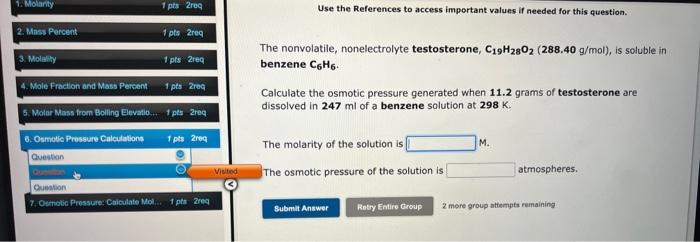 Assignment 2 1 Molarity 2 Mass Percent 3 Molality 4 Mole Fraction And Mass Percent 5 Molar Mass From Bolling Elevat 3
