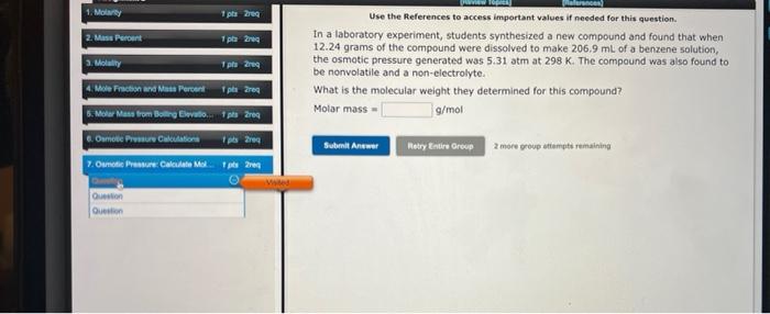1 Molarity 3 Motality 4 Mole Fraction And Mass Percent 5 Molar Mass From Bolling Elevatio 6 Osmotic Pressure Calcu 1