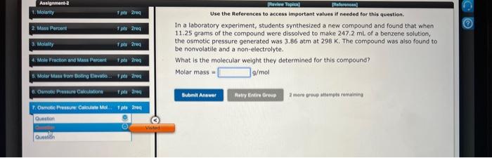 1 Molarity 3 Motality 4 Mole Fraction And Mass Percent 5 Molar Mass From Bolling Elevatio 6 Osmotic Pressure Calcu 2