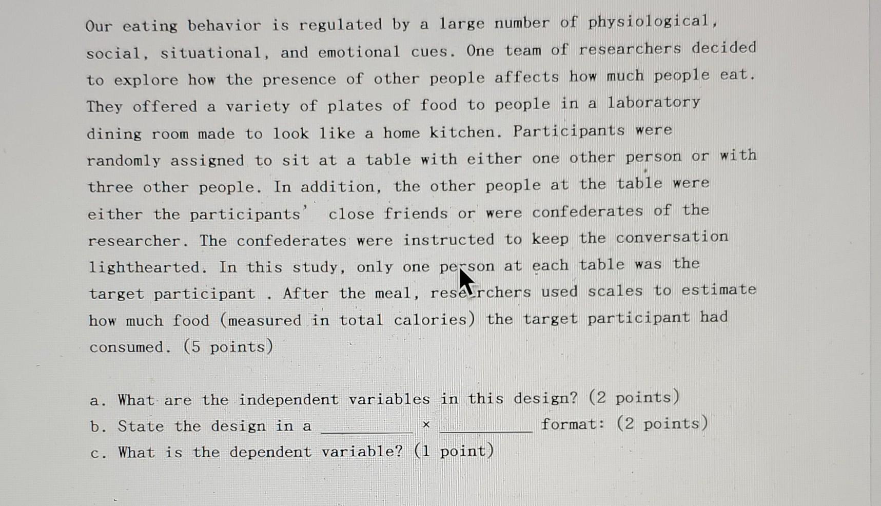 Our Eating Behavior Is Regulated By A Large Number Of Physiological Social Situational And Emotional Cues One Team O 1