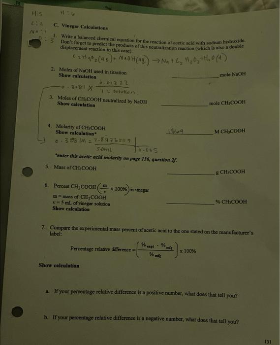Nane Lab Report Ph And Total Acidify Or Basicity Of Varions Common Aqueots Solftum I All Th N Tith Phe Ricter C Vineg 2