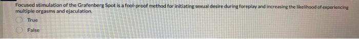 Focused Stimulation Of The Grafenberg Spot Is A Fool Proof Method For Initiating Sexual Desire During Foreplay And Incre 1