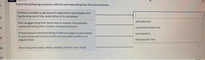 3 3 4 5 36 37 Match The Following Scenarios With The Corresponding Bias They Demonstrate A Minor Is Unable To Get Pare 1