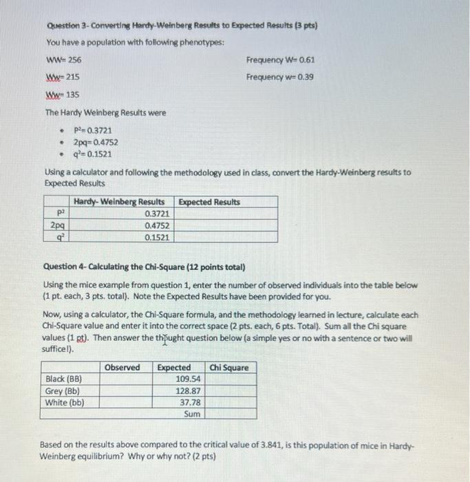 For This Assignment You Will Need A Calculator A Copy Of The Evolution Of Populations Lecture And A Piece Of Scratch P 2