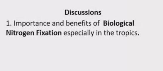 Discussions 1 Importance And Benefits Of Biological Nitrogen Fixation Especially In The Tropics 1