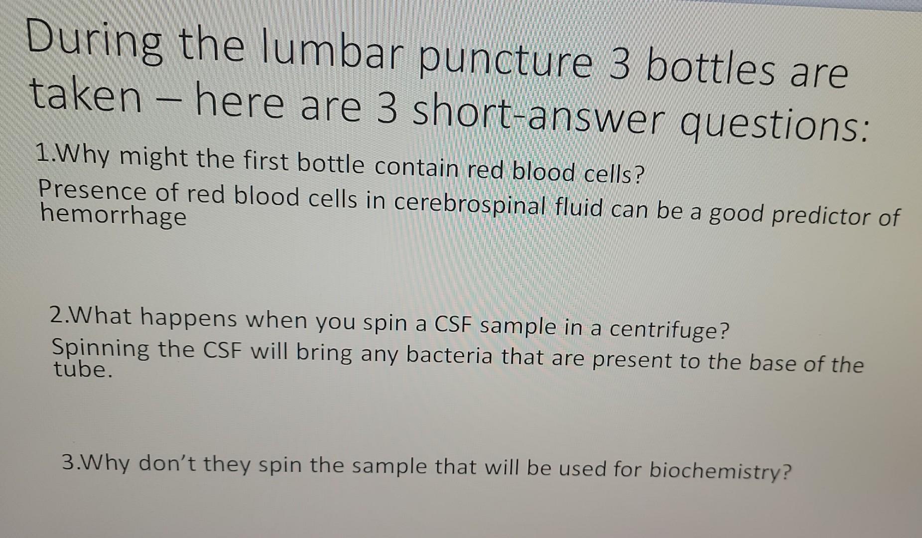 Why Don T They Spin The Sample That Will Be Used For Biochemistry 1