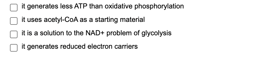 It Generates Less Atp Than Oxidative Phosphorylation It Uses Acetyl Coa As A Starting Material It Is A Solution To The N 1