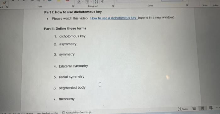 Part 1 How To Use Dichotomous Key Please Watch This Video How To Use A Dichotomous Key Opens In A New Window Part 1