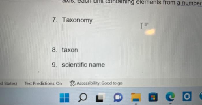 Axis Each Unit Containing Elements From A Number 7 Taxonomy 8 Taxon 9 Scientific Name And States Text Predictions 1