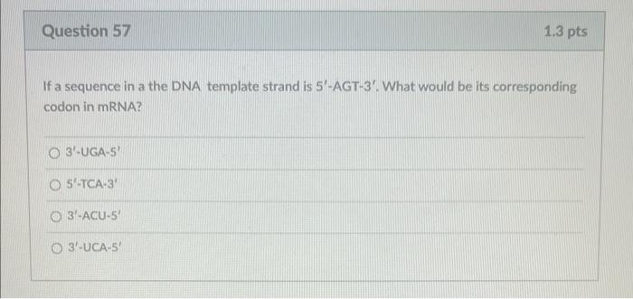 Question 56 Which Of These Mutations Is Likely To Have The Most Serious Effect On The Protein A Substitution Of The Fir 2
