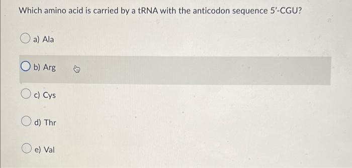 A Repeating Copolymer Of Agc Was Created Using The System Outlined In The Khorana Experiment Which One Of The Following 2