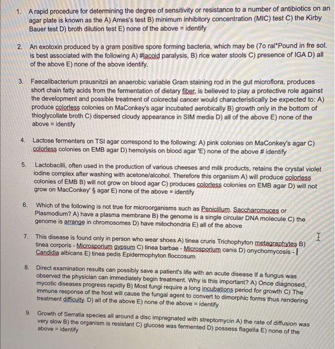 1 A Rapid Procedure For Determining The Degree Of Sensitivity Or Resistance To A Number Of Antibiotics On An Agar Plate 1