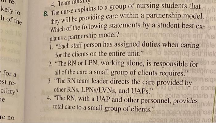 4 Team Nursing 8 The Nurse Explains To A Group Of Nursing Students They Will Be Providing Care Within A Partnership Mo 3