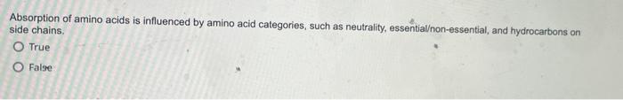 Absorption Of Amino Acids Is Influenced By Amino Acid Categories Such As Neutrality Essential Non Essential And Hydro 1