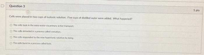 Question 1 Why Did More Water Enter The Osmometer With 30 Sucrose Than The One With 15 Sucrose The Concentration Grad 4