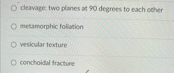What Kind Of Rock Or Mineral Feature Is Illustrated In This Photograph Cleavage Two Planes At 90 Degrees To Each Othe 2
