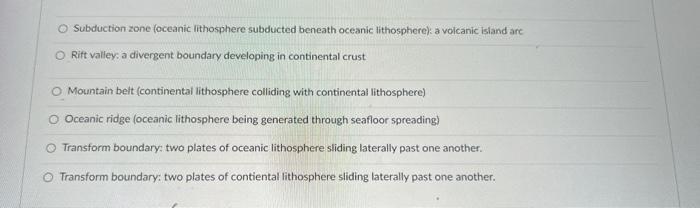 Which Geologic Feature Is Shown In The Image Below O Subduction Zone Oceanic Lithosphere Subducted Beneath Oceanic Li 2