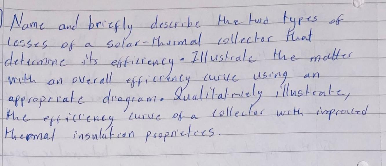 Name And Briefly Describe The Two Types Of Losses Of A Salar Thermal Collector That Determine Its Efficiency Illustrat 1