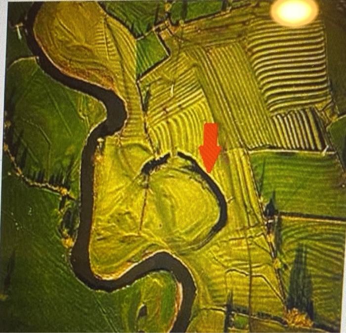 A Oxbox Lake B Cutoff C Meander Bend D Delta 2 If The Feature Pointed By The Red Arrow In This Photo Fills Partiall 1
