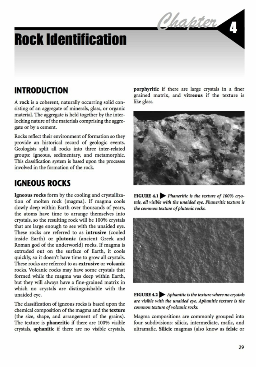 Rock Identification Introduction A Rock Is A Coherent Naturally Occurring Solid Con Sisting Of An Aggregate Of Mineral 1