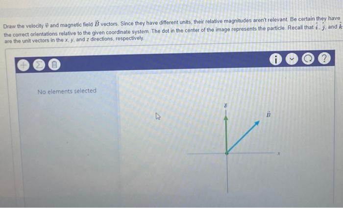 Draw The Velocity And Magnetic Field B Vectors Since They Have Different Units Their Relative Magnitudes Aren T Releva 1