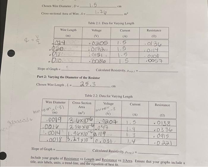 3 In Parts 1 And 2 You Completed Two Different Experiments To Determine The Resistivity Of The Material Brass Has A Re 3