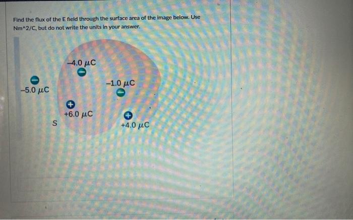 Find The Flux Of The E Field Through The Surface Area Of The Image Below Use Nm 2 C But Do Not Write The Units In Your 1