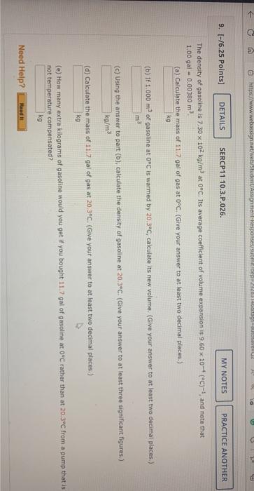 Https Www Webassign Net Web Student Assignment 9 6 25 Points Details Sercp11 10 3 P 026 Dutosave R My Notes Kg N 1