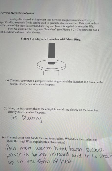 Part H2 Magnetic Induction Faraday Discovered An Important Link Between Magnetism And Electricity Specifically Magneti 1