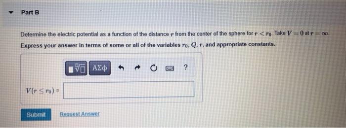 Item 8 A Nonconducting Sphere Of Radius Ro Carries A Total Charge Q Distributed Uniformly Throughout Its Volume Y Part 3