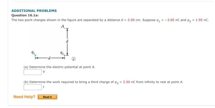 Two Protons Are Located At 2 50 0 M And 0 4 20 M Respectively Determine The Following A The Electric Potentia 3