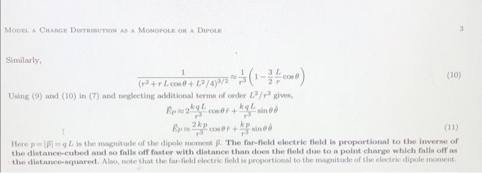 33 Extra Credit 5 Pts Fill In The Steps Leading From Equation 7 To Equation 11 1 Compare Electric Dipole And P 3