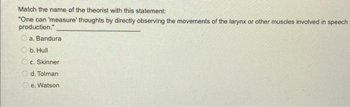 Match The Name Of The Theorist With This Statement One Can Measure Thoughts By Directly Observing The Movements Of T 1