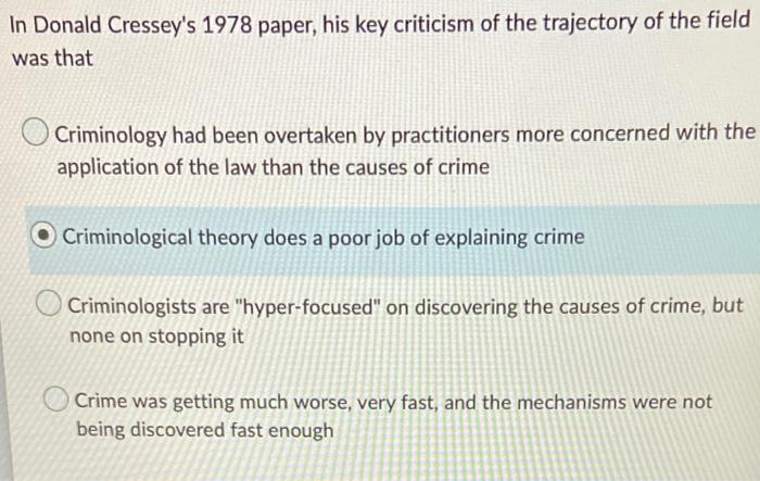 Please Answer All Of These Question From Criminology 1 2 3 1