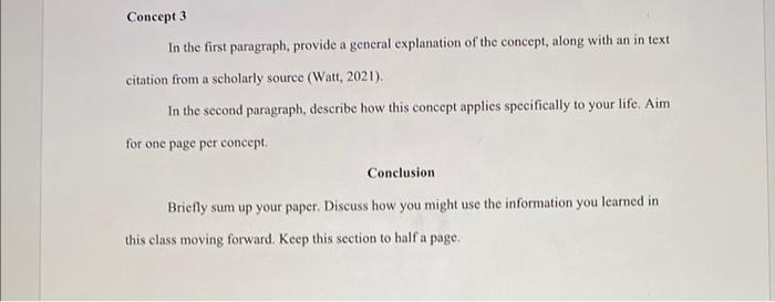 Instructions Autobiography Paper 3 4 Full Pages 3 Different Concepts From Your Textbook Your Paper Will Be Divided Into 4