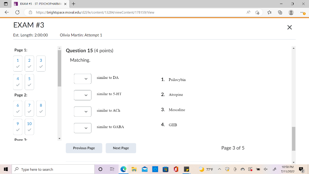 Hh C Exam 3 Est Length 2 00 00 Page 1 1 4 Exam 3 St Psychopharma X 6 9 2 5 Page 2 7 8 23 Page 3 Https 1