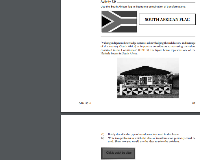 Use The South African Flag To Illustrate A Combination Of Transformations Valuing Indigenous Knowledge Systems Acknow 1