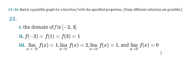 21 26 Sketch A Possible Graph For A Function F With The Specifled Properties Many Different Solutions Are Possible 2 1