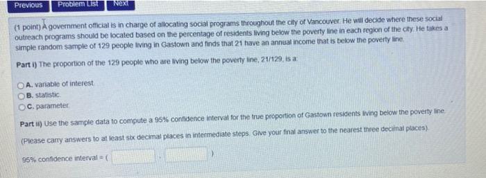 1 Point Agovernment Official Is In Charge Of Allocating Social Programs Throughout The Cily Of Vancouver He Will Deci 1