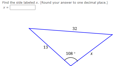 Find The Side Labeled X Round Your Answer To One Decimal Place X 1